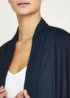 Chiffon Waterfall Hem Cardigan, Navy, large
