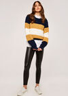 Large Stripes Chunky Knit Jumper, Mustard, large