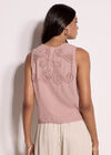 Embroidered Cotton Shell Top, Pink, large