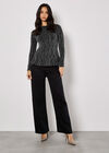 Sparkle Swirl Peplum Top, Light Grey / Silver, large