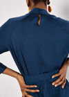 Mock Neck Swing Mini Dress, Navy, large