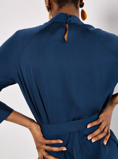 Mock Neck Swing Mini Dress