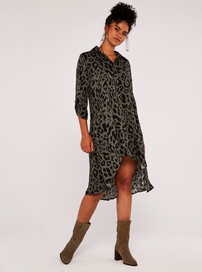Animal Oversized Shirt Mini Dress
