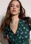 Vintage Floral Mini Tea Dress, Pine Green, large
