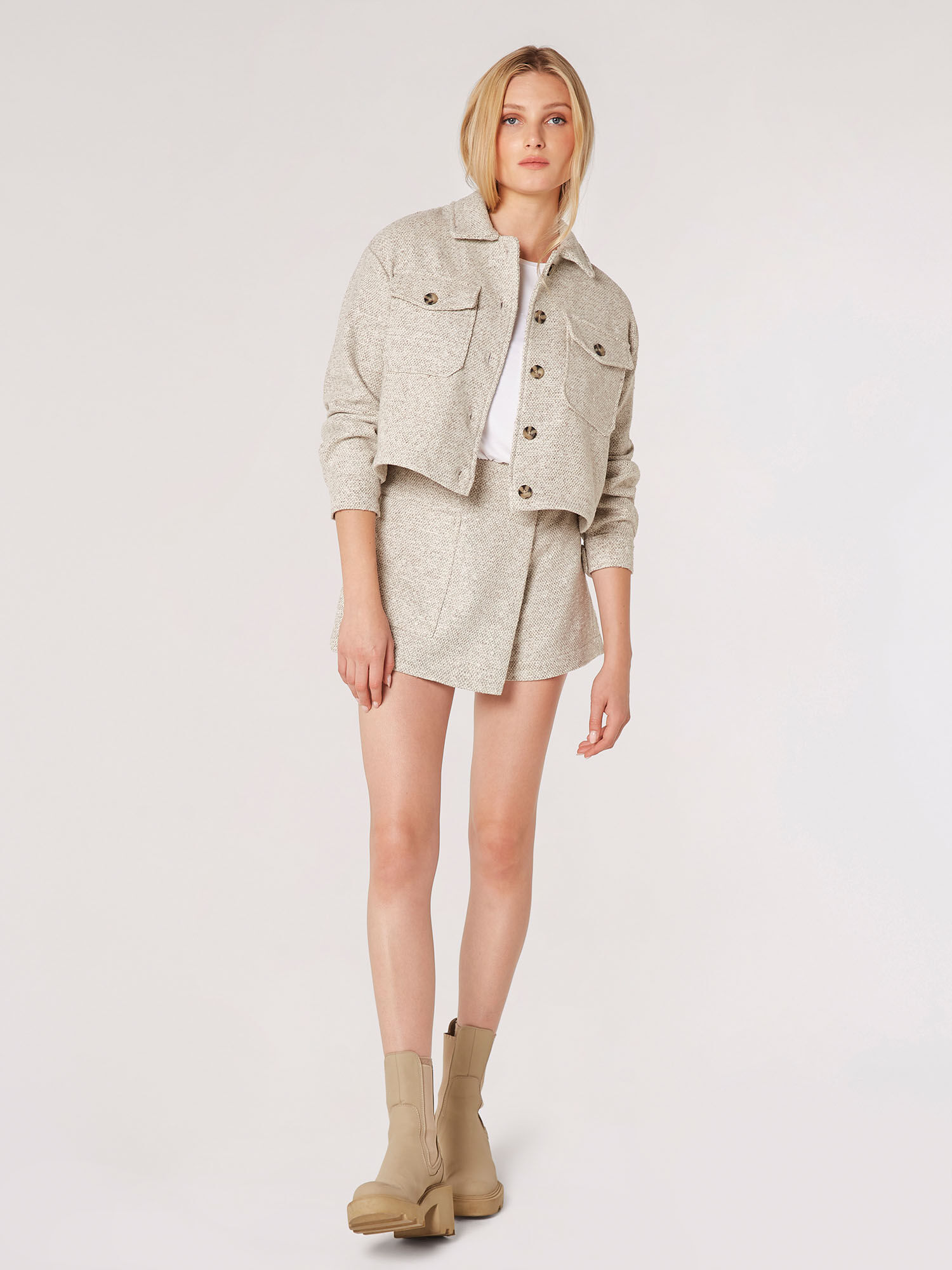 Tweed Wrap Mini Skort | Apricot Clothing