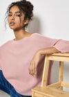 Stretch Knit Batwing Top, Pink, large