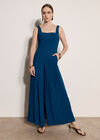 Crepe Wide-Leg Jumpsuit, Blue, large