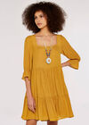 Milkmaid Tiered Dress, Mustard, large