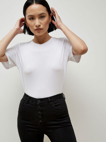 Button Detail Skinny Jeans
