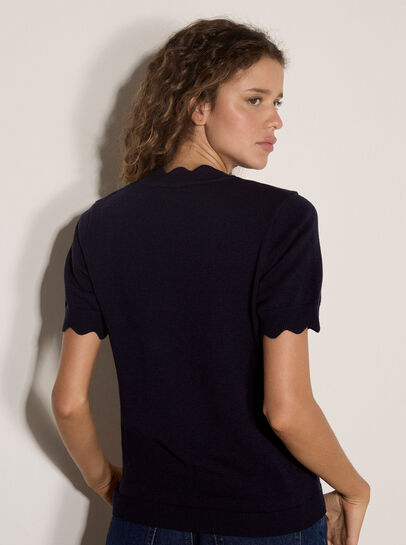 Scallop Knitted T-Shirt