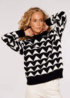 Monochrome Triangles Jumper, Black, large