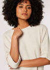 Waffle Knit Batwing Top , Stone, large