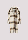 Soft Oversized Check Coat, Cream, large