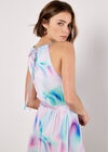 Pastel Swirl Satin Maxi Dress, Mint, large