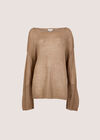 Lightweight Brushed Oversized Jumper, Camel, large