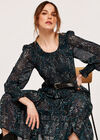 Leopard Print Midi Dress, Green, large