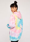 Tie Dye Oversized Hoodie, Pink, large
