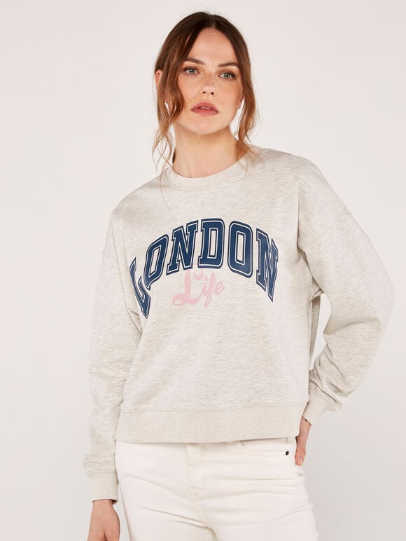 London Life Sweatshirt, Light Grey - Silver, large