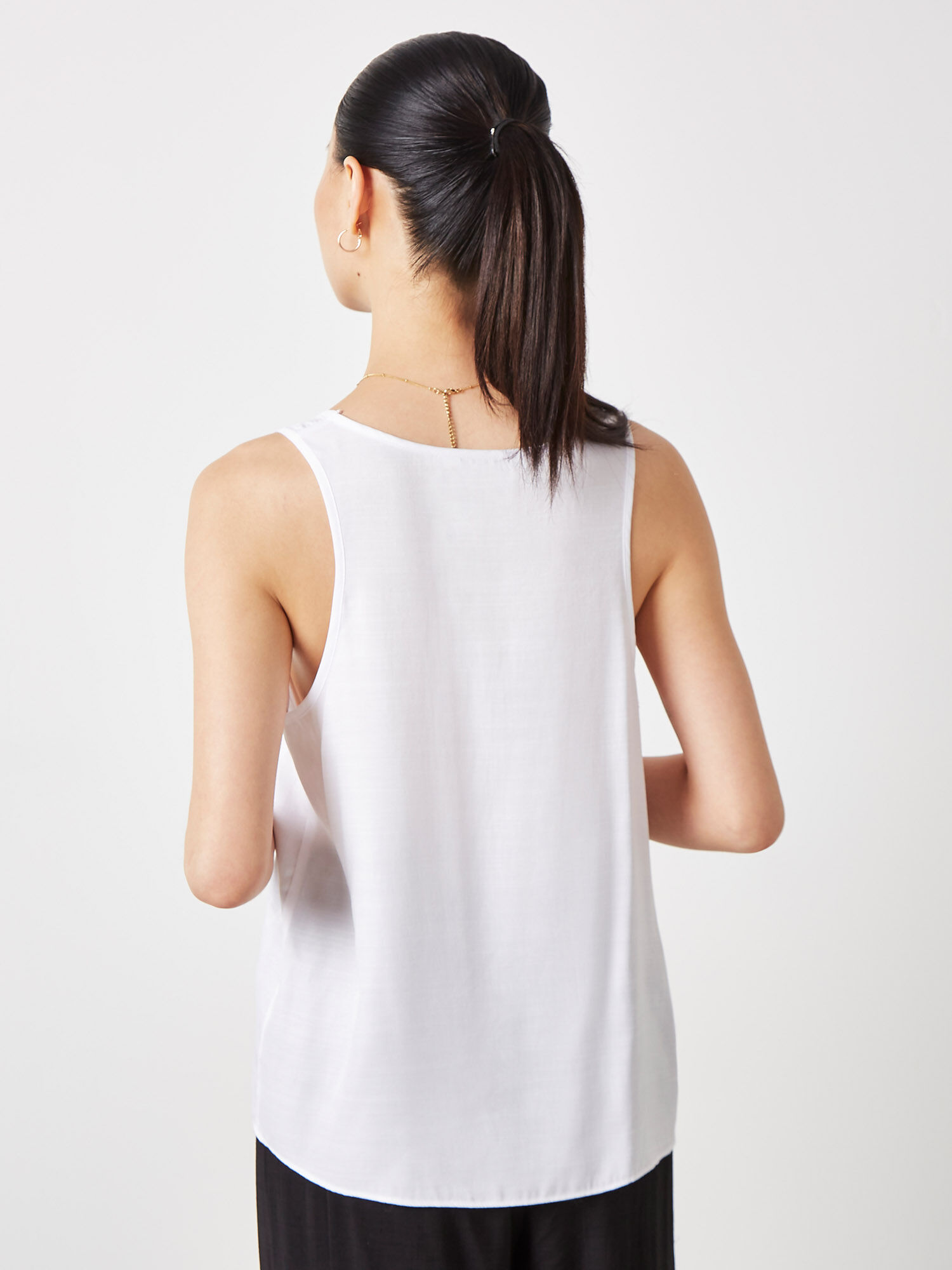 Cream satin vest top 2025
