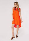 High-Low Shirt Mini Dress, Orange, large