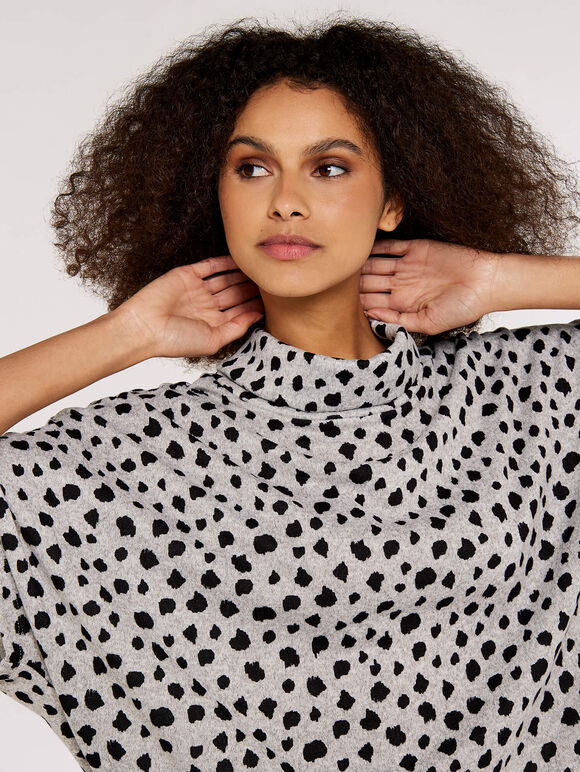 Dot Batwing Top, Grey, large