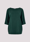 Jersey Knit Batwing Top, Green, large