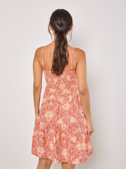 Batik Tile Print Cami Mini Dress