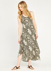 Tribal Elephant Sack Maxi Dress, Khaki, large