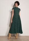 Floral Crepe Smocked Midi Dress, Green, large