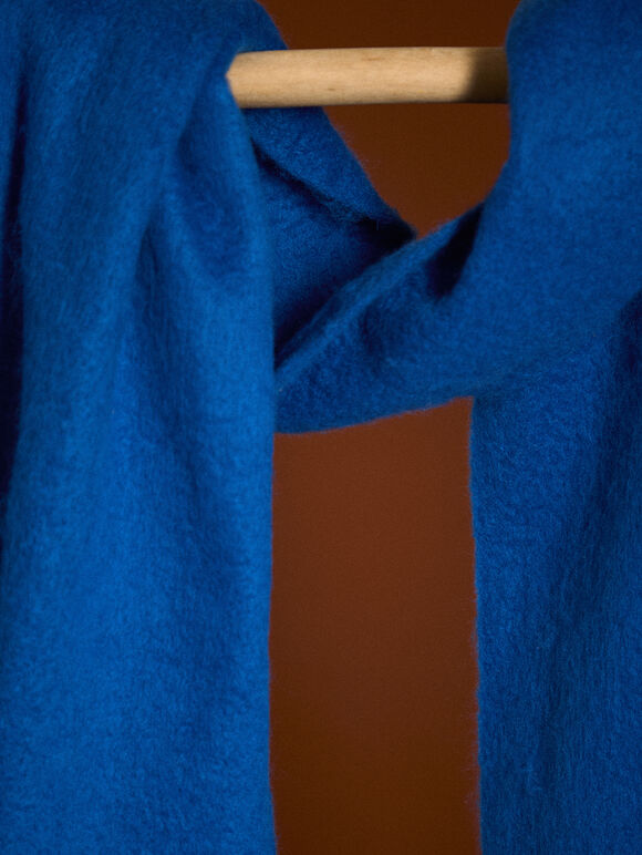 Soft Boucle Knit Scarf, Blue, large