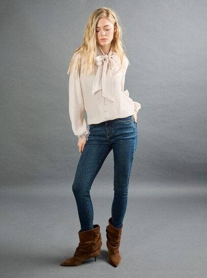 Sadie Green Wash Skinny-Fit Jeans