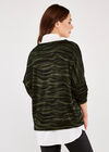 Abstract Zebra Oversize Top, Green, large