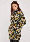 Snood Patchwork Chevron Tunic, Green, large