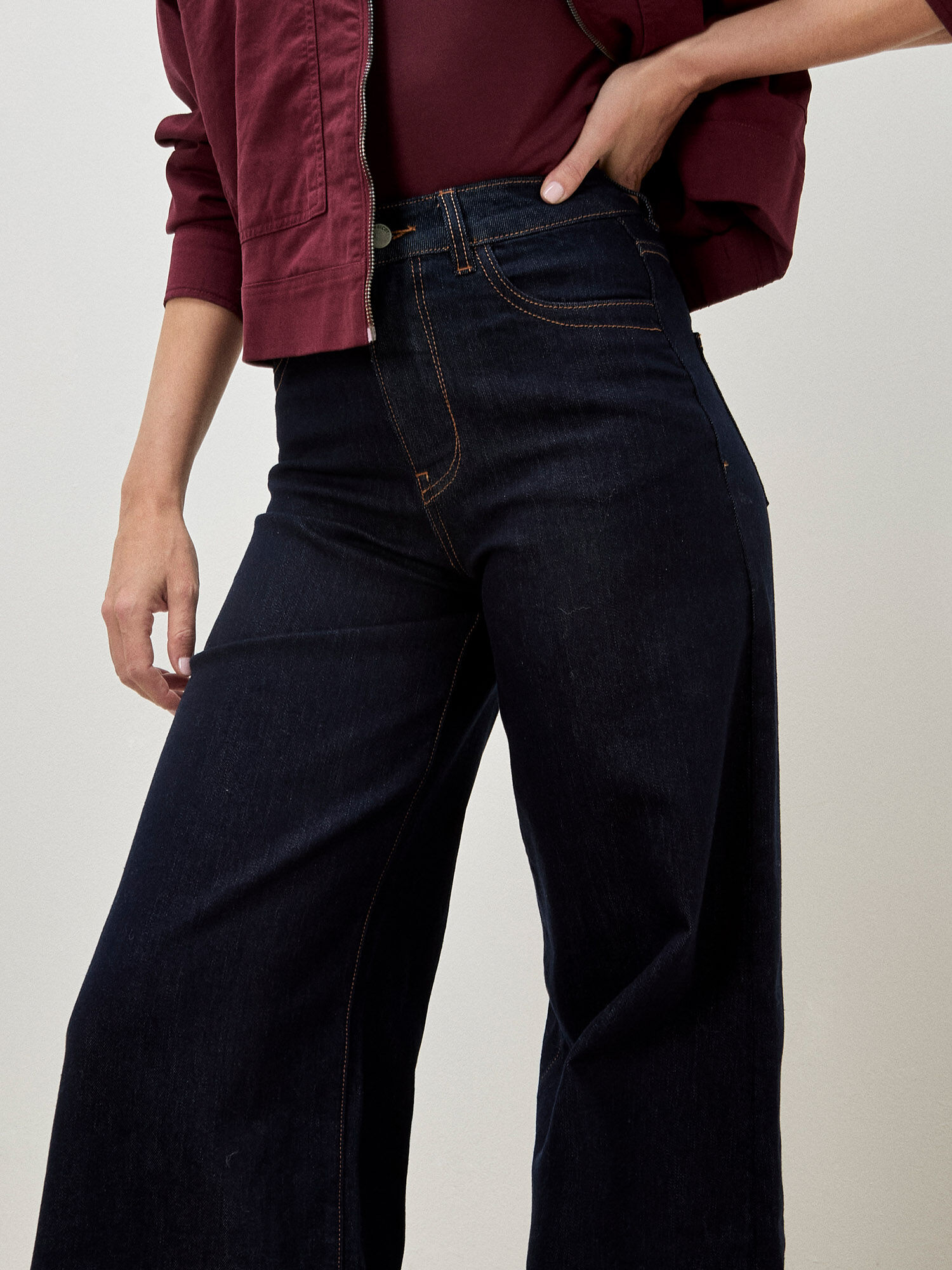 Isla Wide Leg Dark Wash Jeans | Apricot Clothing