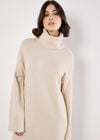 Roll Neck Jumper Maxi Dress, Stone, large