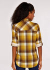 Check Brushed Jersey Shirt, Mustard, large