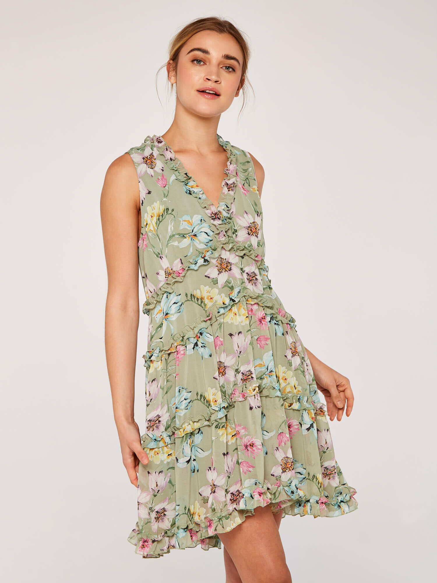 Floral Tiered Ruffle Dress
