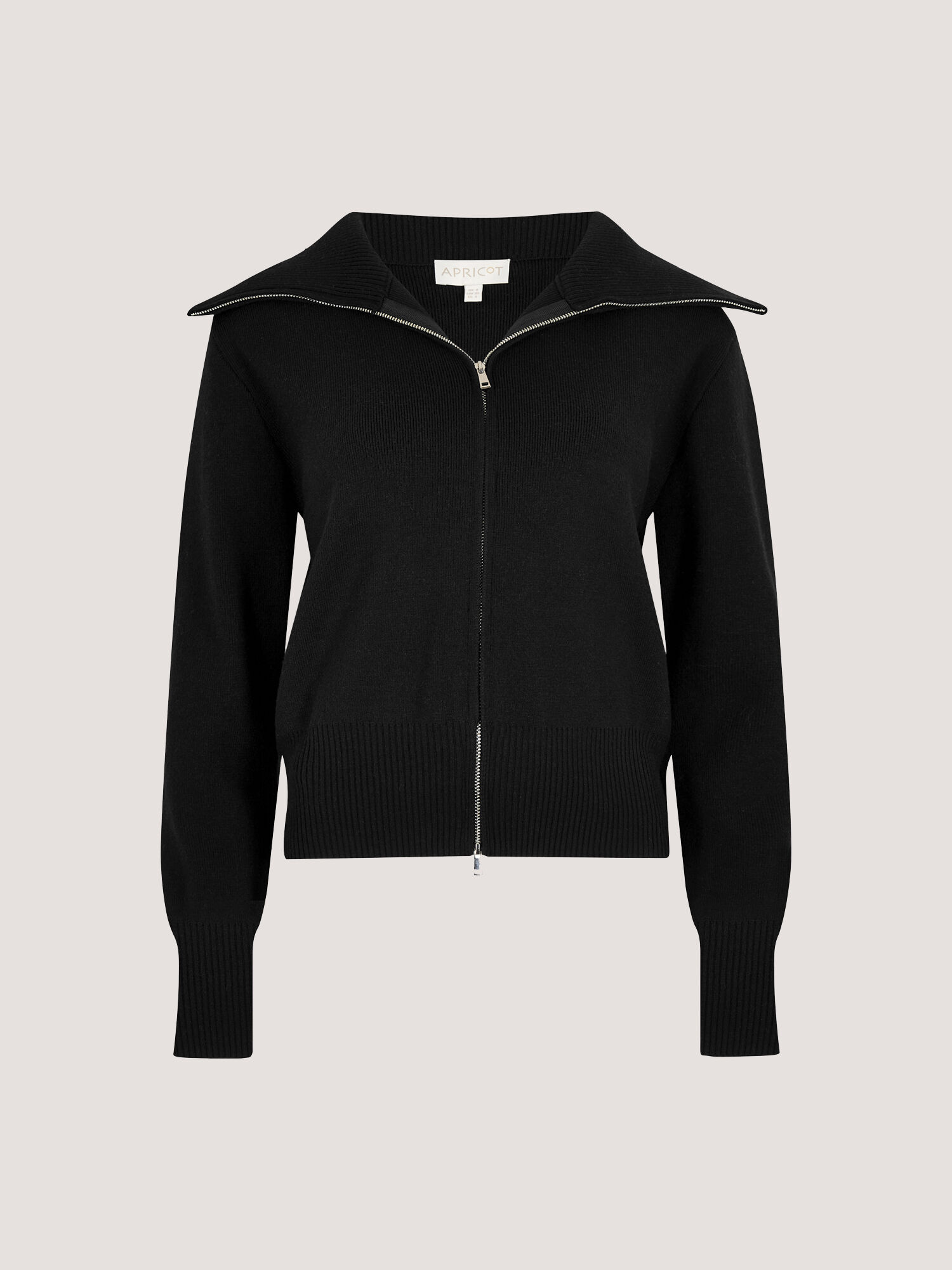 Double Zip Ribbed Knit Cardigan | Apricot Clothing