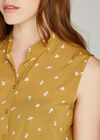 Yellow Floral Pleated Dress, Mustard, large