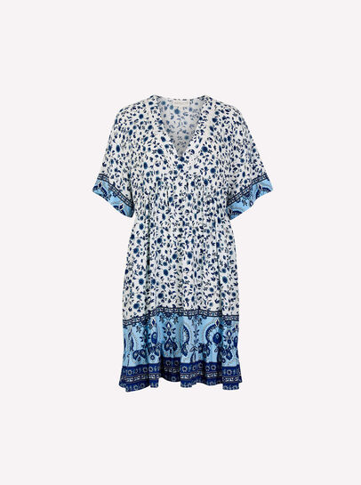 Sarasa Floral Smock Mini Dress