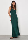Backless Satin Maxi Dress, Green, large