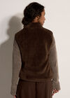 Fleece Zip-Through Gilet, Brown, large