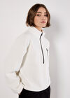Zip Down Premium Fleece Jumper, White, large