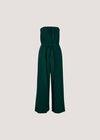 Cotton Wrap Bandeau Jumpsuit, Green, large