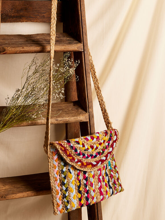 Recycled Jute Sling Bag, Assorted, large