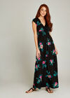 Fuchsia Tropical Smock Maxi Dress, Fuchsia, large