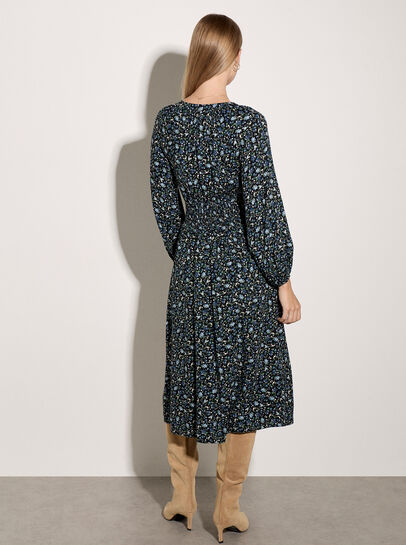 Ditsy Floral Crepe Midi Dress