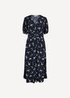 Floral Print Midi Dress, Navy, large