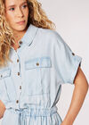 Light Denim Utility Jumpsuit, Sky Blue, large