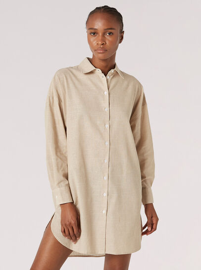 Lightweight Oversized Shirt Mini Dress